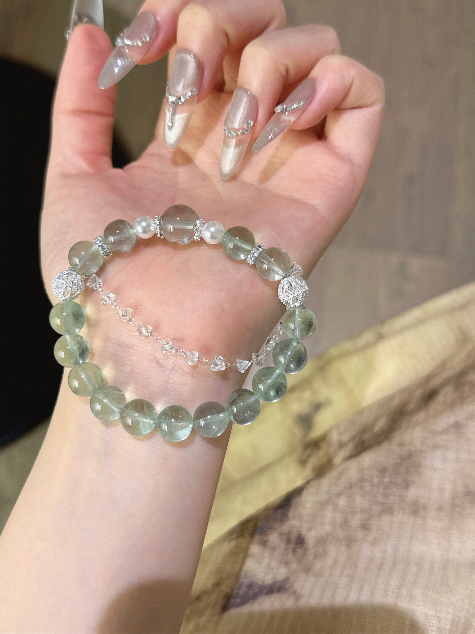 ▫️▪️ Green fluorite bracelet